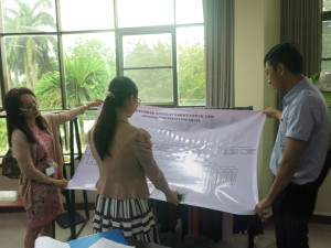 Reviewing the Floor Plan chart at Myanmar Synergy