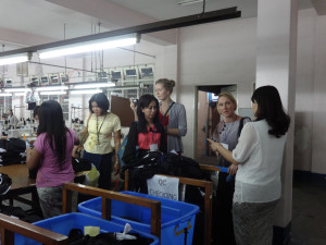 Simone Lehmann, the Project Director of SMART Myanmar, visits Shweye Zabe factory to observes the changes after Production Improvement Program